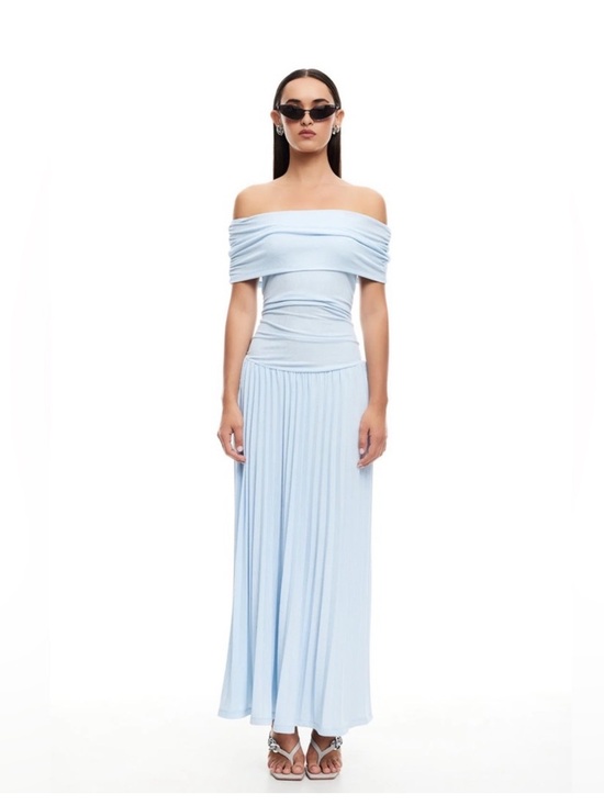 Lioness Dresses & Skirts - Lioness Field of Dreams Off-Shoulder Baby Blue Maxi Dress